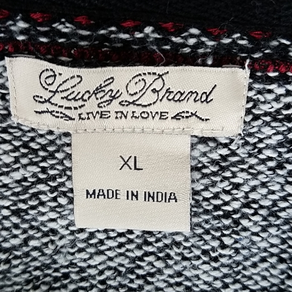 Lucky Brand Black and Red Sweater, L-XL - Picture 4 of 8